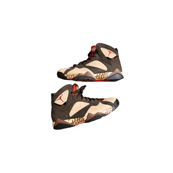 Jordan Athletic Shoes in Cream and Brown with Red Accents - Picture 6 of 9